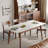 Walnut solid oak and white slate round corner diagonal leg telescopic table 1.2-1.5m, for 6-8 people to meet Dining table wood 