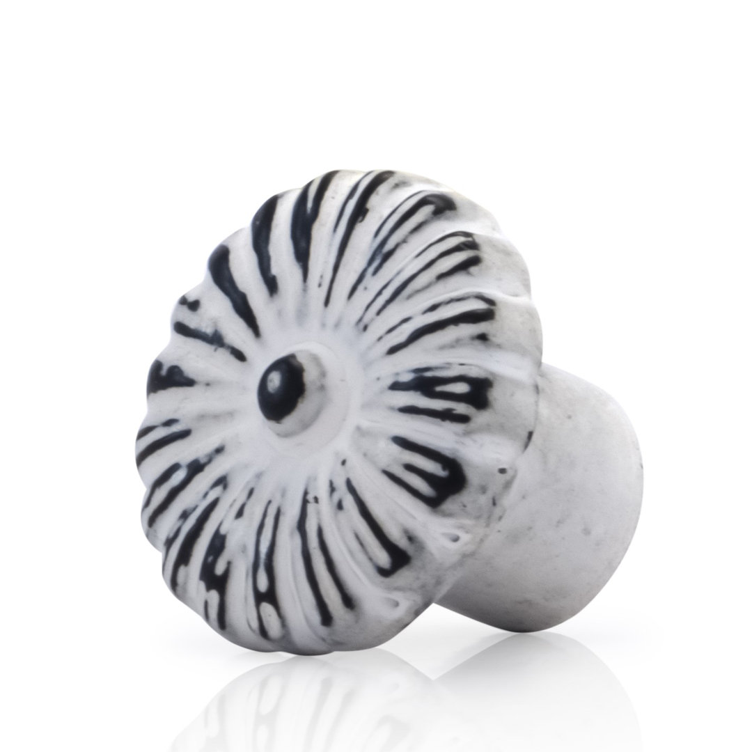 Floral 1-1/4'' Distressed White Cabinet Knob Drawer Knob Mascot Hardware 