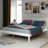Wood Full Platform Bed Frame With Headboard, Slat Support And No Box Spring Needed, Espresso-1649191810