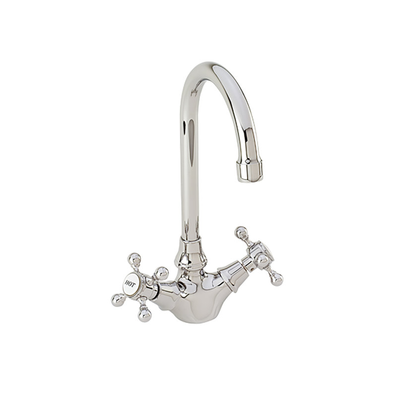 Chesterfield Double Handle Bar Faucet, Polished Chrome