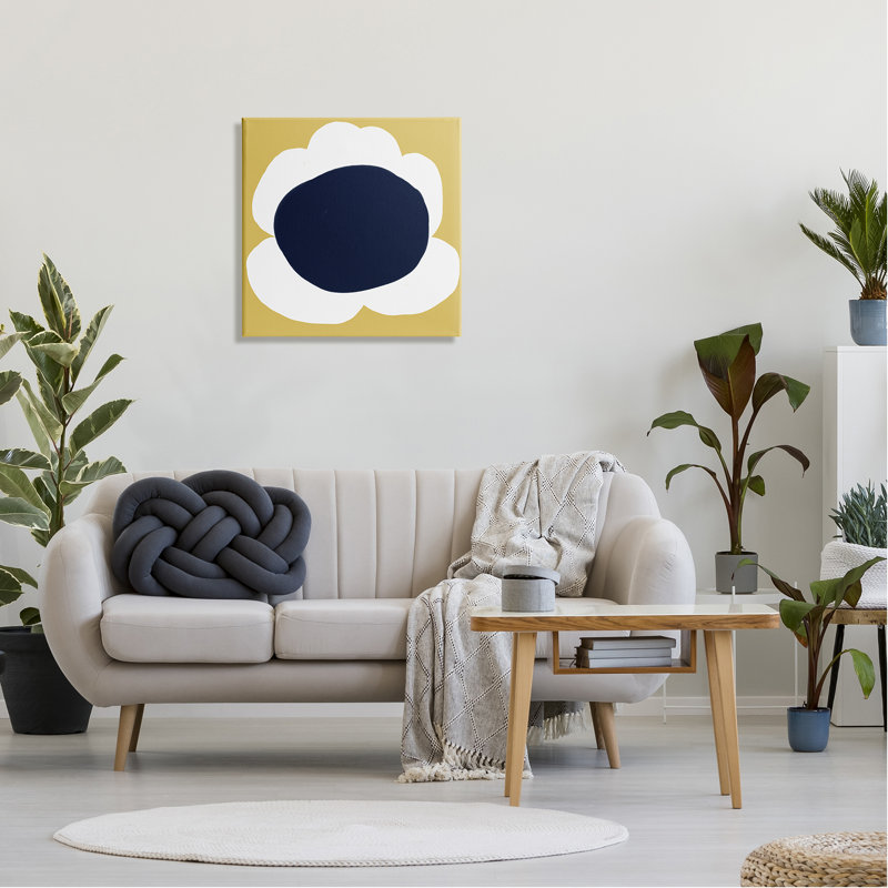 «Modern Flower On Yellow On Wood» par Deborah Velasquez, impression, Estampe numérique Farmhouse