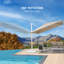 Parasol carré en polyester beige en porte-à-faux 10 pi x 10 pi avec base Ronav-328065057-270182937