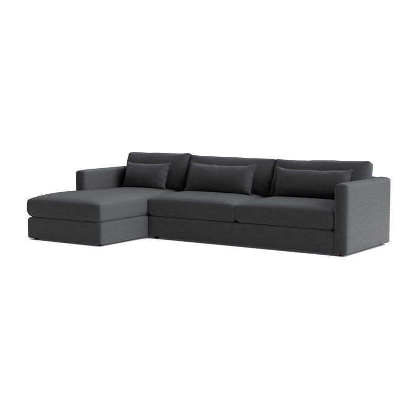 Haywood Left Chaise Sectional, Performance Linen - Charcoal