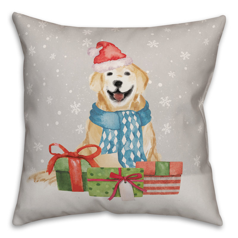  Coussin Puppy Presents, 16 po x 1 po
