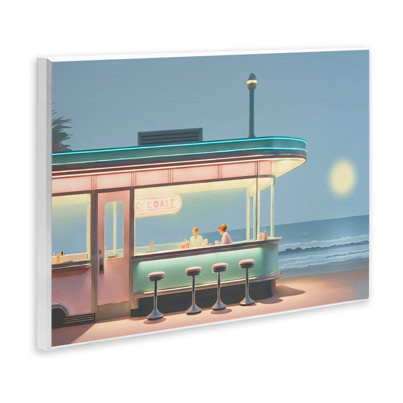 «Evening Diner on Beach», art mural par Noah Bay, H 10 po x l 15 po