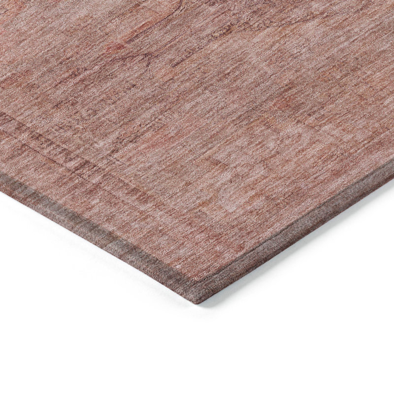 Tapis extérieur lavable 10 pi x 14 pi en terre cuite et saumon Aztec