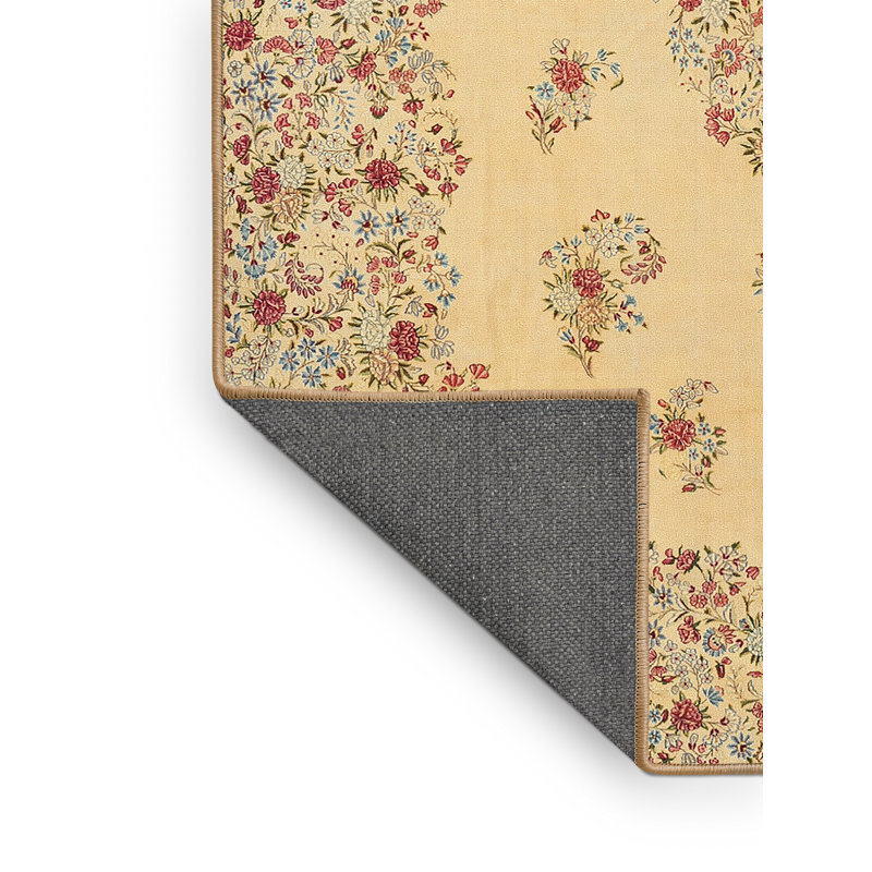 Tapis traditionnel crème / rouge Galston, Rectangle 5 pi x 7 pi