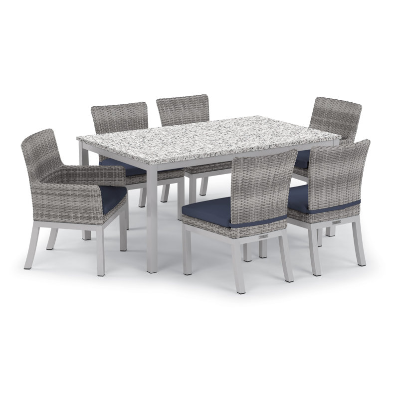 Argento Outdoor Dining Side Chair, Midnight Blue