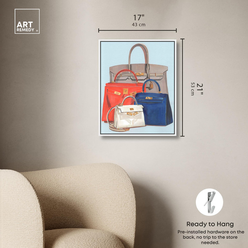Doll Memories - Colorful Combo Canvas, art moderne de la mode par , H 21 po x l 17 po, Cadre flottant blanc