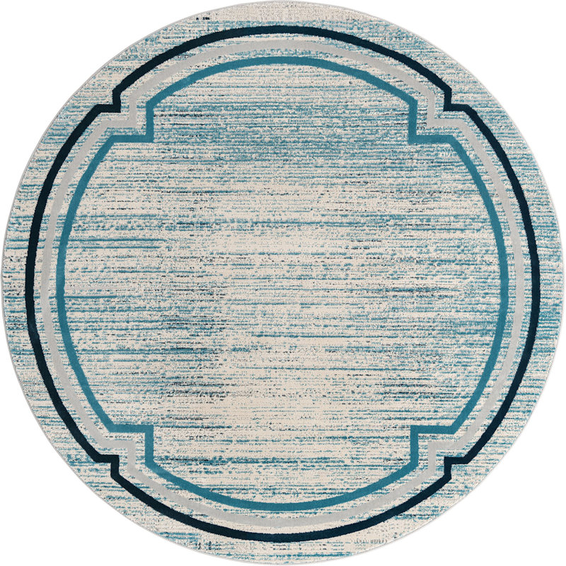 Chevron Indoor Rug, Round 7'
