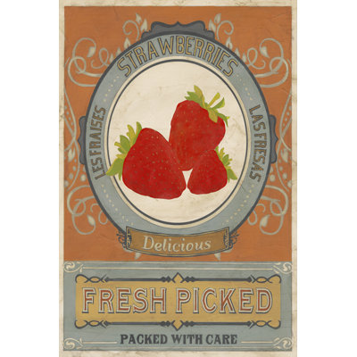 Vintage Produce Sign VI by June Erica Vess - Wrapped Canvas Painting