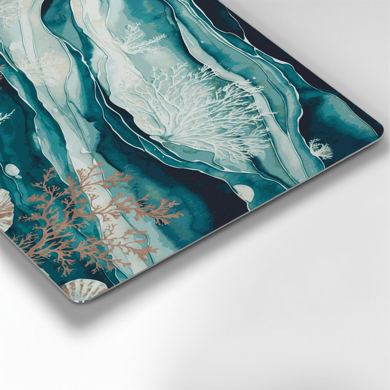 «Coastal Marine Texture Study», art mural en métal bleu, H 11 po x l 14 po
