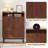 Brulee Modern Style 20 Pairs Tipping Bucket Shoe Storage Cabinet with 2-Storage Shelve, Fluted Shoe Storage Organizer Unit with 2 Flip Drawers & Hidden Storage For Entryway-1273747959