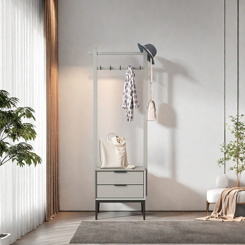 Portemanteau, armoire à chaussures, plateau à langer, Gris