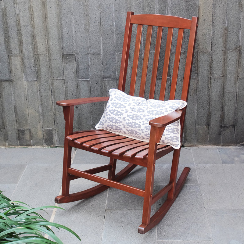 Boulder Mahogany Outdoor Rocking Chair, Natural