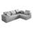 Boneless L Shape Modular Sectional Sofa, Compressed Sectional Sofa Modern Minimalist Style Corduroy Couch,Unfold Into A Bed, Bedroom, Comfy Compressed Sofa Couch Space-Efficient Design-7151128