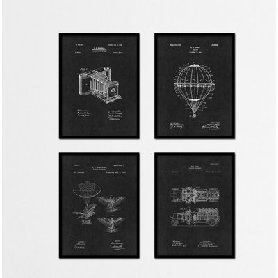 " 1909 Firefighter Gasoline Fire Engine Vintage Patent Artwork "