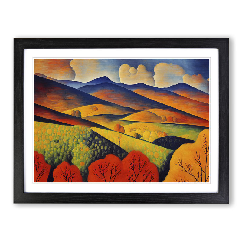 Unbeatable Meadow Landscape - Framed Print, Black, 25cm H x 34cm W x 2cm D