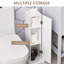 Armoire de rangement de coin de salle de bain - Petite armoire de rangement blanche avec portes Design contemporain et papier de plancher