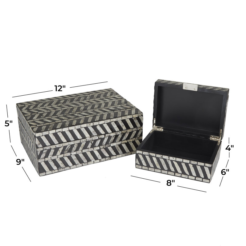 Roden 2 Piece Handmade Wooden Decorative Box Set