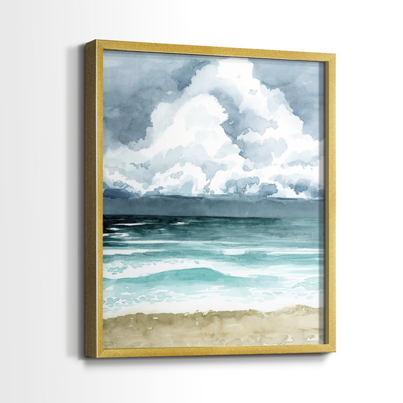 Impression encadrée South Beach Storm I-Premium - prête à être accrochée - aucun clou requis - aucun clou requis, Doré
