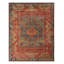 Distressed Homage Hand Knotted Wool Geometric Area Rug in Blue, Red, Gold, Brown, Pink-1821863776
