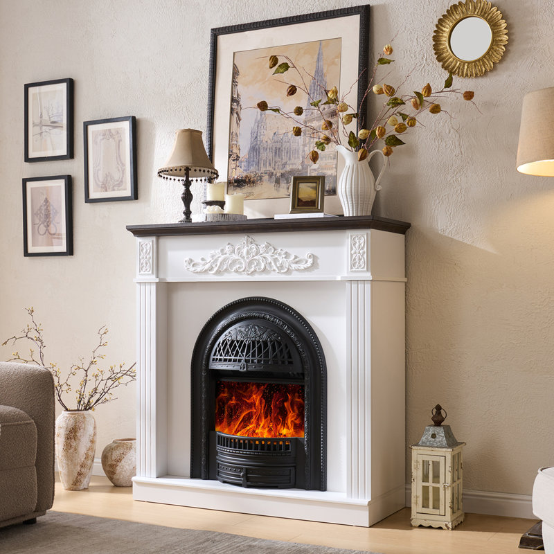 Williston Forge 15.74 " W White Electric Fireplace