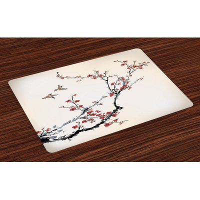Grannis Floral Style Art Birds Placemat