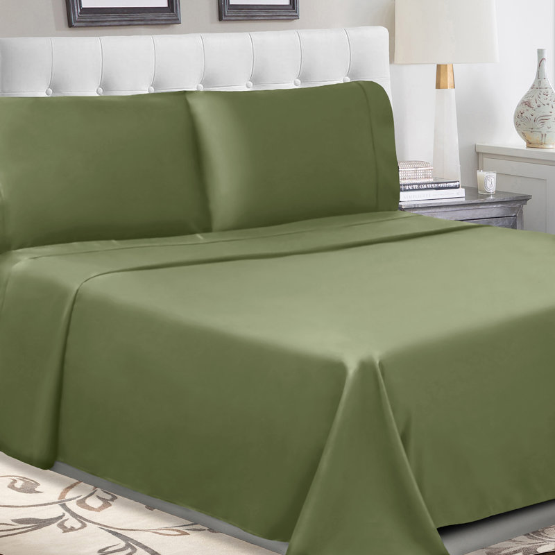 Ensemble de draps en coton percale à densité de tissage 300 fils Percale, Ensemble de draps pour très grand lit + un drap-h