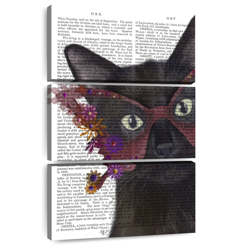 Ketti Cat And Flower Glasses II, 32" H x 20" W