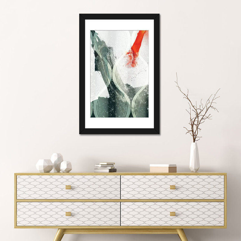 «Minimal Wave II», impression sur toile, H 32 po x l 24 po x P 1 po, Papier d'art encadré noir, Blanc