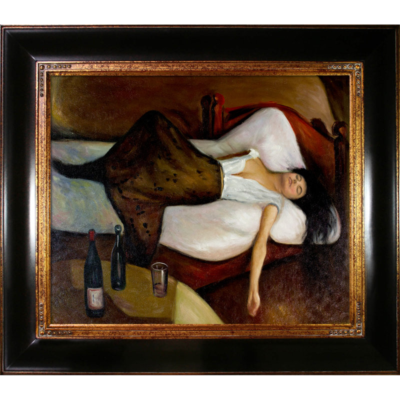 «The Day After» par Edvard Munch Monet, peinture encadrée, H 26 po x l 30 po x P 2 po, Encadré opulent
