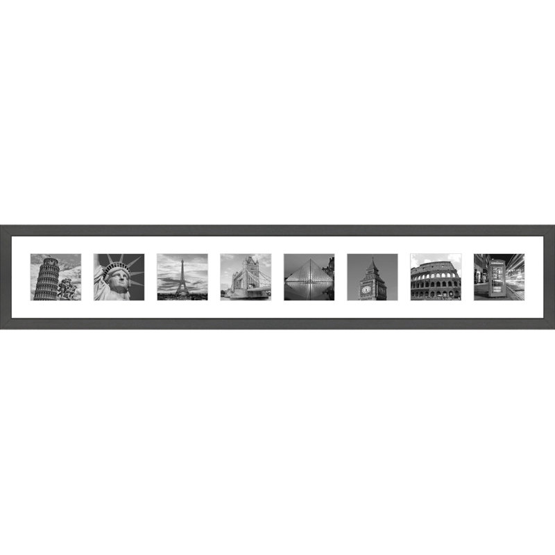 Lakshita Wood Picture Frame with Mat, Dark Grey, 5" x 5"