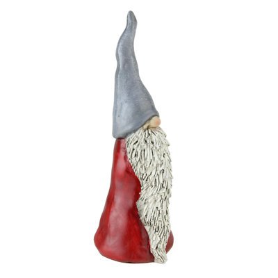 Grand gnome gris et rouge