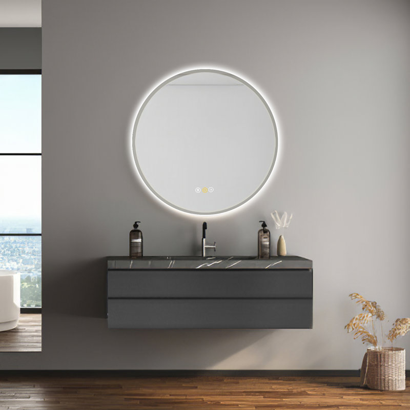 Areni Wall Mount Bathroom Mirror with LED Lights, 3 Color Mode Lights, Defogger, Memory Function, Dimmer, 28" x 28"