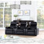 Fauteuil inclinable noir rembourré avec porte-gobelet