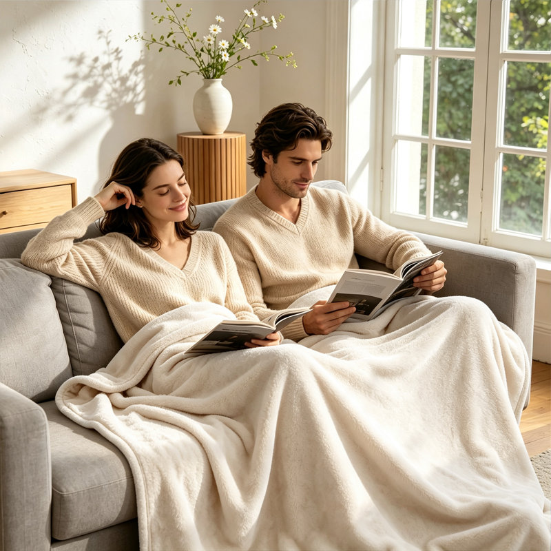 Beige King Size Fleece Bed Blanket, Lightweight Cozy Soft Warm Blanket for Bedroom, All-Season Decorative Blanket, Ideal Gift for Men and Women