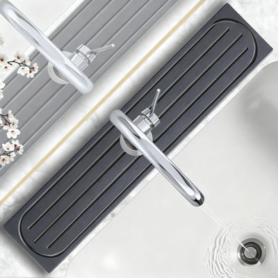Tapis de robinet en pierre Diatomite avec pieds surélevés, plateau d'évier absorbant l'eau à séchage rapide pour cuisine et salle de bain, protecteur de comptoir anti-éclaboussures