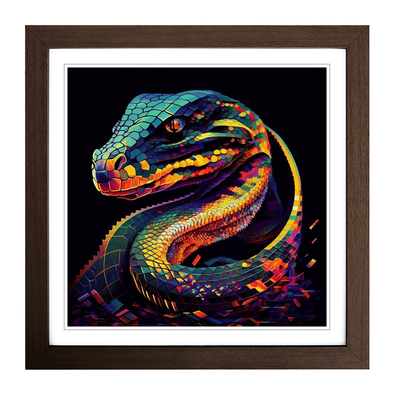 Snake Glitch Art No.1 - Framed Print
