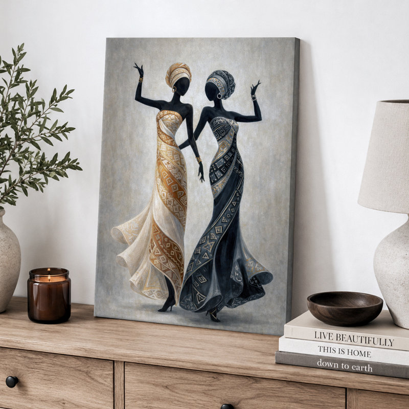 «Elegant African Dancers», images de salon, impression sur toile encadrée, 36" H x 24" W x 1.5" D, Wrapped Canvas