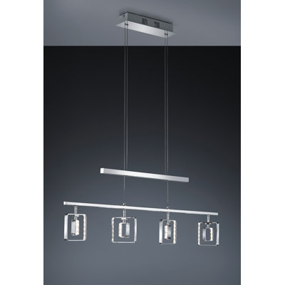 Luminaire suspendu linéaire pour îlot de cuisine 4 lumières Ducan