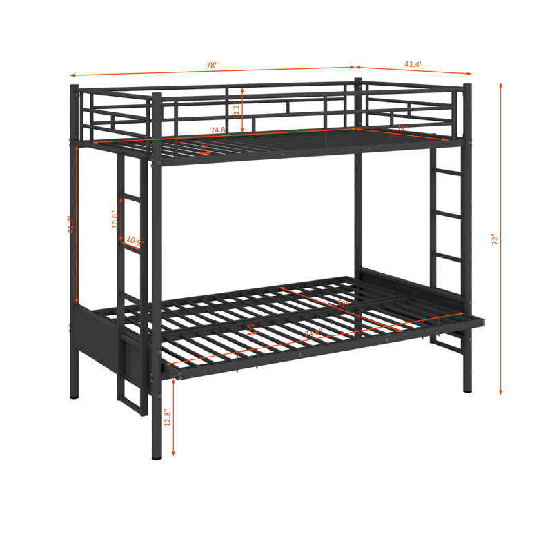 Twin Over Full Metal Bunk Bed