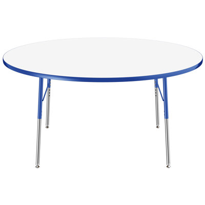 Table ronde d'activités effaçables à sec avec pieds réglables - blanc / noir