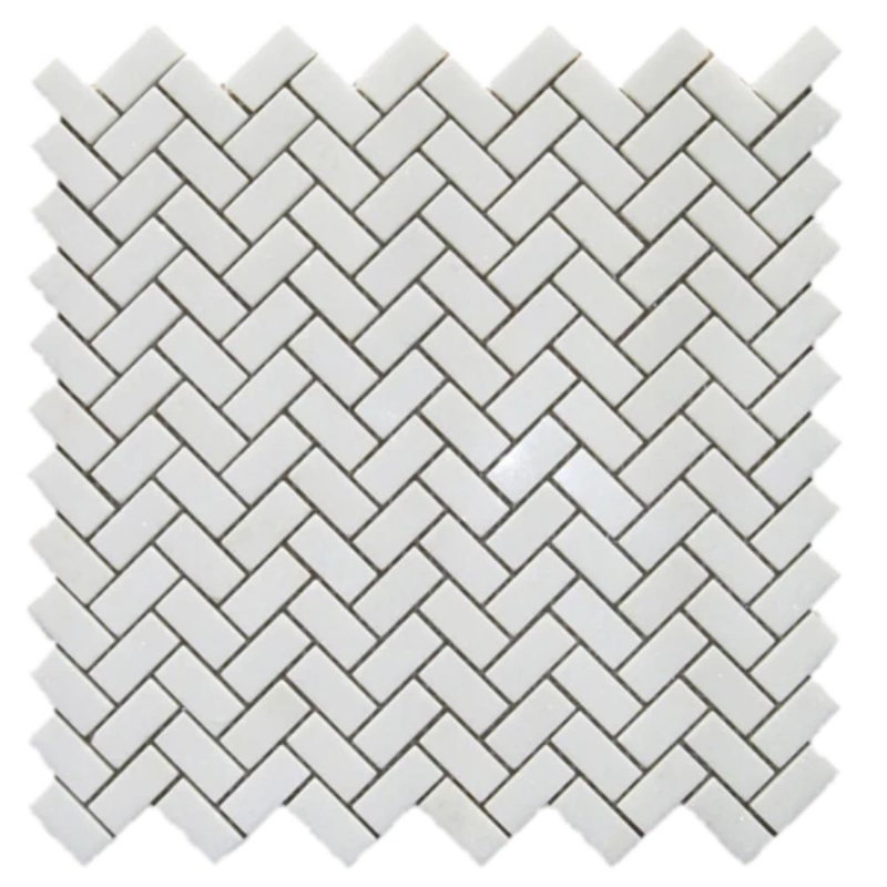 Carreau de mosaïque en marbre à chevrons 1 po x 2 po