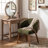 Modern Dining Chairs, Single Upholstered Fabric Side Chair with Wooden Legs for Kitchen and Dining Room, Green-1130906504