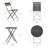 2-Seater Patio Bistro Set - Round Folding Table and 2 Metal Chairs-1508465317