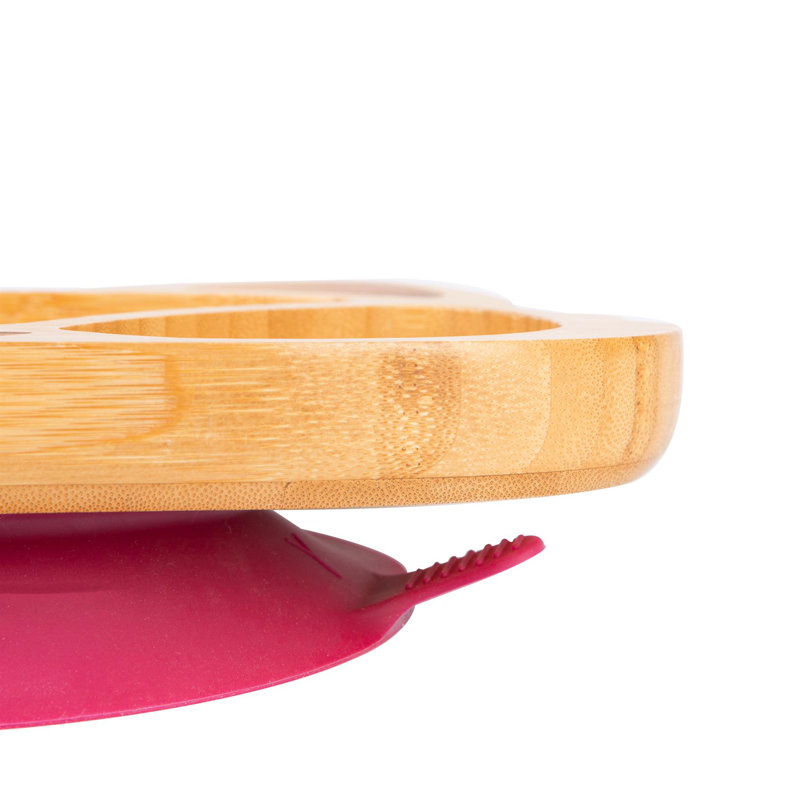 Tiny Dining - Fox Bamboo Suction Plate, Red