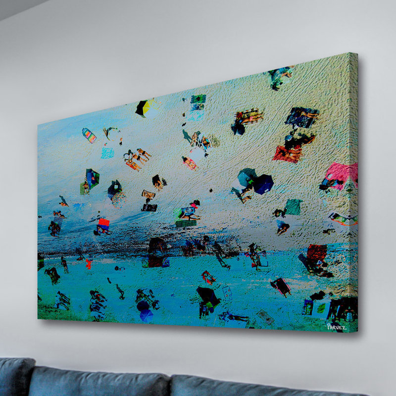 «Beach At Dusk» par Parvez Taj, reproduction d'art sur toile tendue, H 24 po x l 36 po x P 1,5 po