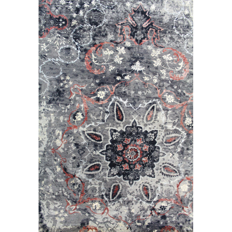 Tapis unique brun / gris anthracite / rouille 8 pi 11 po x 11 pi 10 po Bhavna