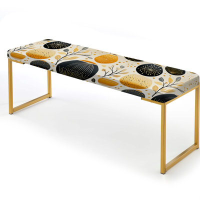 Motif de poterie minimaliste - banc rembourré or Boho